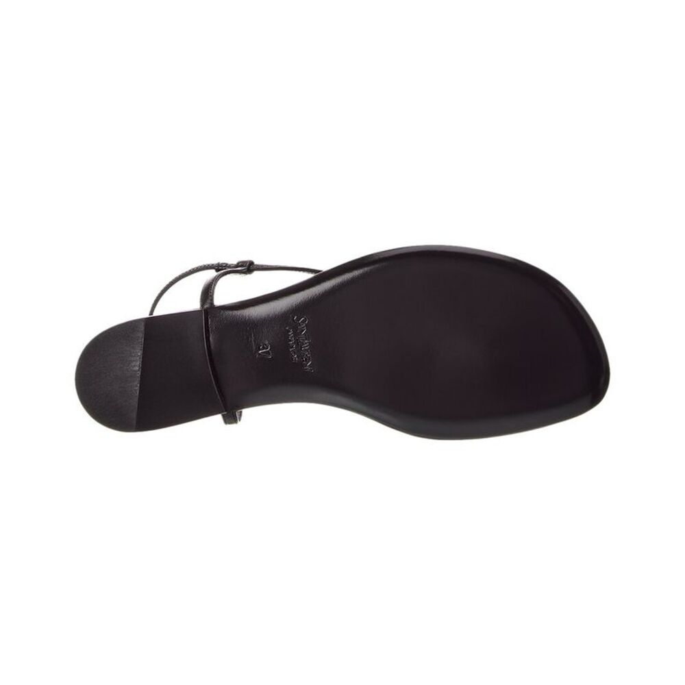 Saint Laurent Cassandre Leather Sandal, Black - Picture 4 of 5